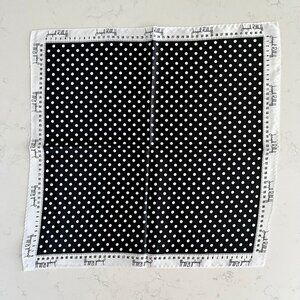 Joseph Ribkoff Classic Satin Poly Polka Dot Bandana/Square Scarf Blk Wht NWOT